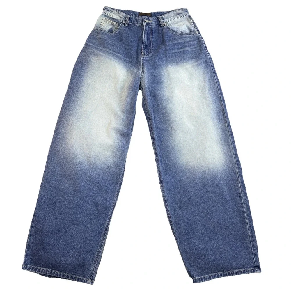 10NE Chaser Womens Jeans High Rise Straight Leg Denim Blue Cotton Retro Large